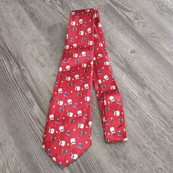 Christmas Necktie Christmas Party Fun Christmas Theme Print Tie Santa NEW - Picture 2 of 5